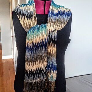 Aldo Multi-Color Knit Fringed Oblong Scarf